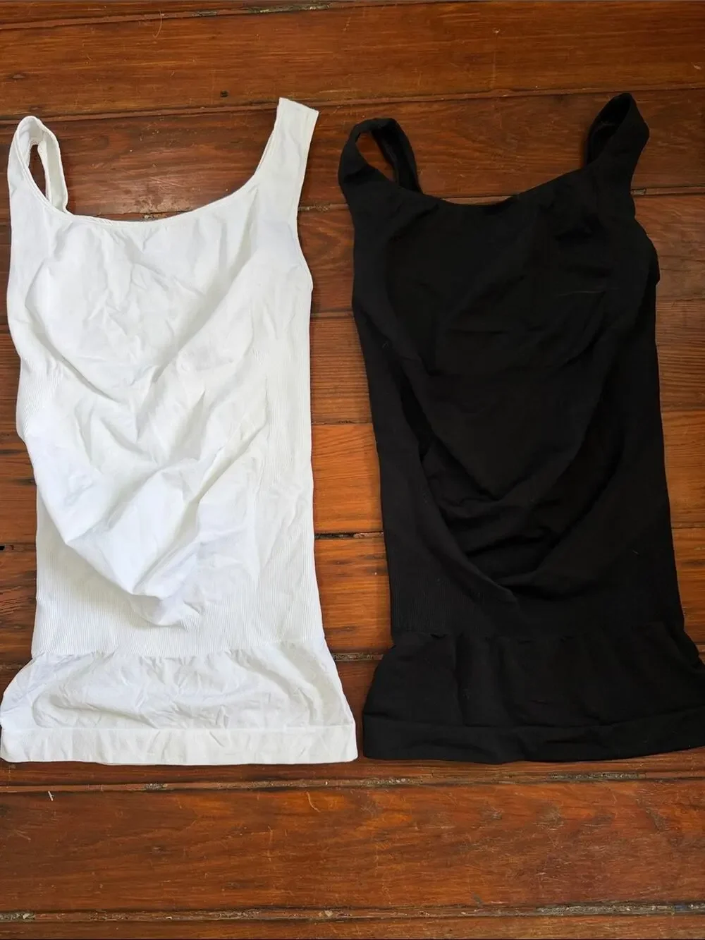 Blanqi maternity long line belly support stretch tank camisole set of 2 sz S